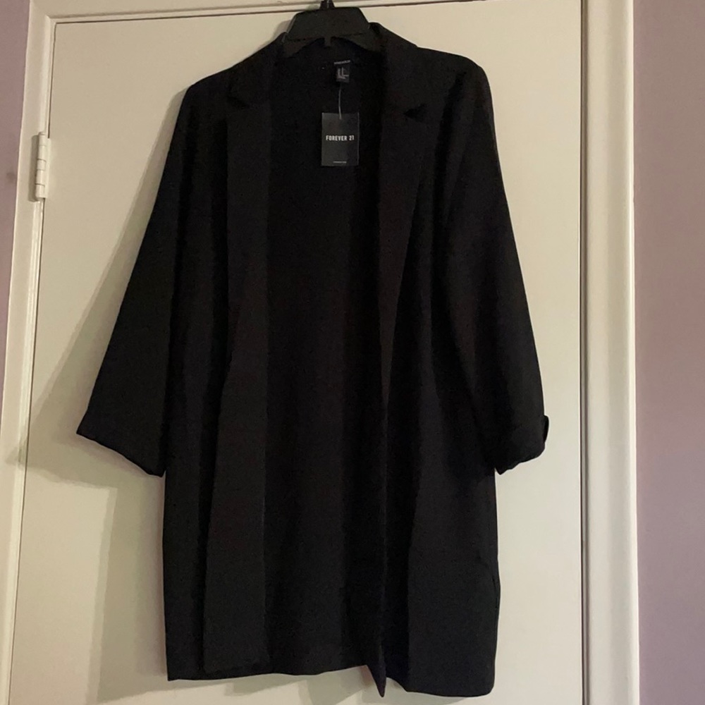 NWT! Forever 21 Black Open Face Cardigan